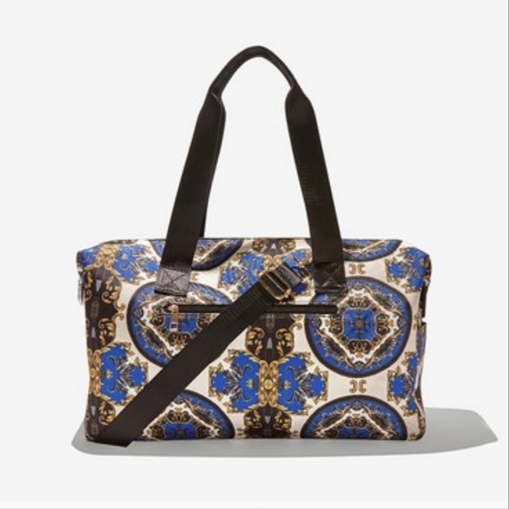 🔥FINAL💲⬇️Alice+Olivia Regal Romance 🖤/💛/💙 Print Duffle Bag ~ NWT - Picture 2 of 10